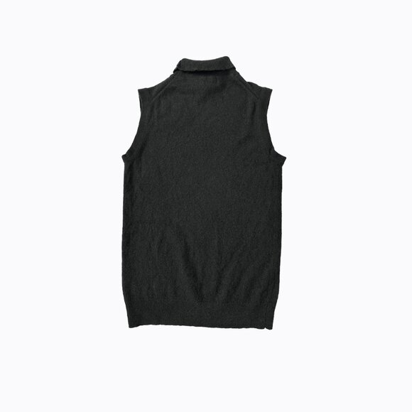 Vintage Bloomingdale's Black 100% 2-Ply Cashmere Sweater S Mock Neck Sleeveless - Picture 2 of 4